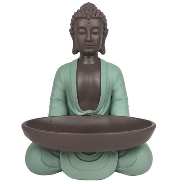 Bodhi-staty - Ej specificerad - Tom fickbricka - Polyresin - Brun - 18 cm hög