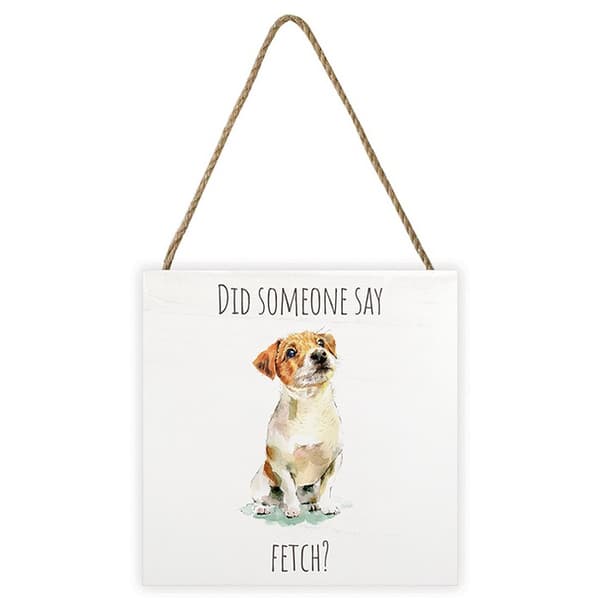 Louise Nisbet Jack Russell Terrier Wooden Block Brown/White 20cm x 20cm x 2.7cm