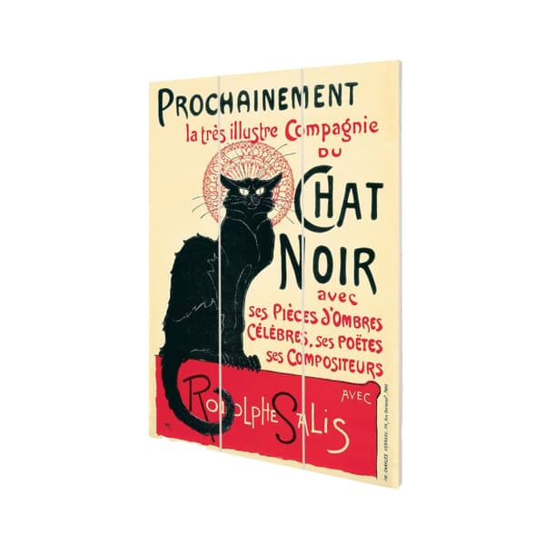 Thophile Alexandre Steinlen Le Chat Noir Fyrkantig plakett Cream/Red/Black 29.5cm x 20cm