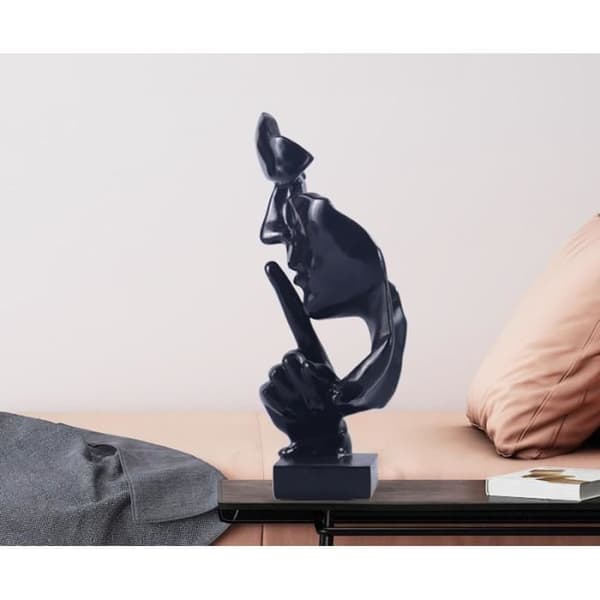Skulptur Hemdekorationer Tystnad är gyllene - svart