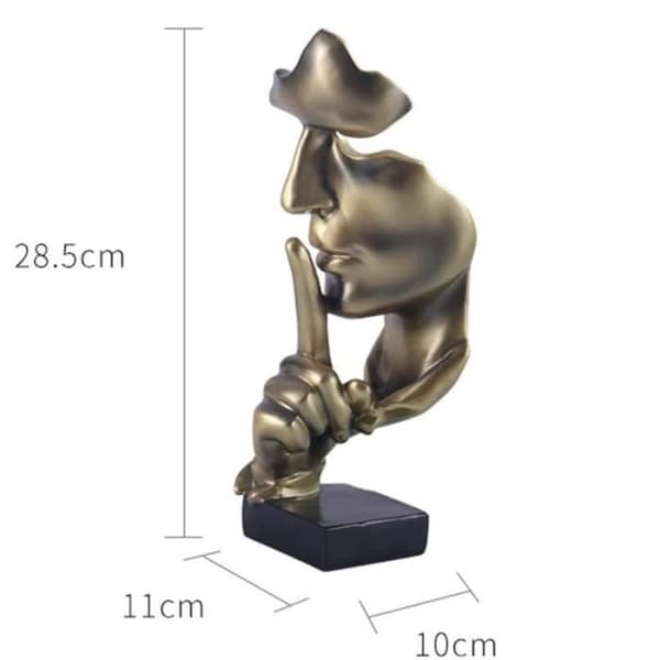 Skulptur Hemdekorationer Tystnad är gyllene - svart