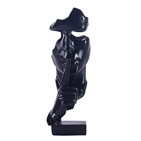Skulptur Hemdekorationer Tystnad är gyllene - svart