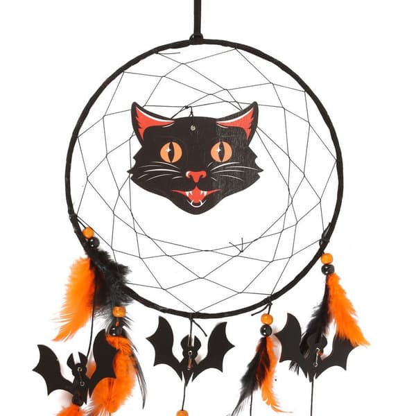 Something Different Black Cat Halloween Dreamcatcher