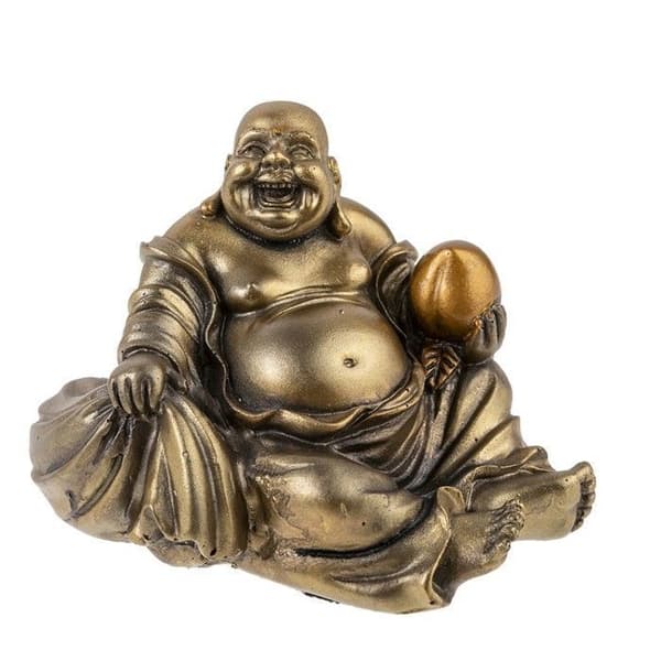 Sittande skrattande Buddha - Traditionell Lycka Till