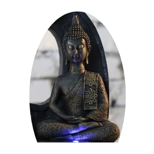 Thai Buddha Statyette - ZEN LIGHT - Litet fotavtryck och uppmärksamhet på detaljer - 13 x 7 x 21 cm