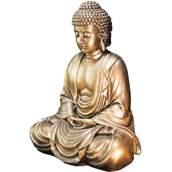 ZEN'LIGHT - Guldmeditationsbuddhastatyett - Litet fotavtryck och uppmärksamhet på detaljer - 10 x 5 x 12 cm