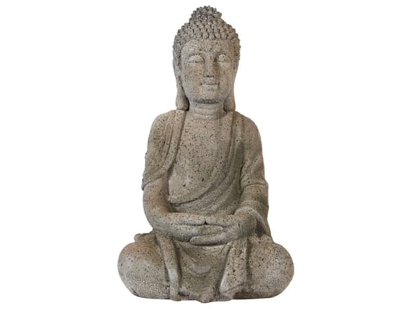 Dekorativ Figur Grå MgO 41 cm Accent Piece Budda Innendørs Utendørs Dekorasjon Stue