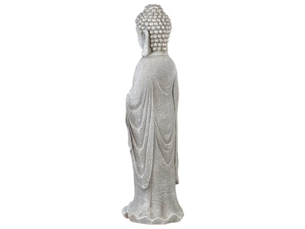 Dekorativ Figur Grå MgO 70 cm Accent Piece Budda Innendørs Utendørs Dekorasjon Stue