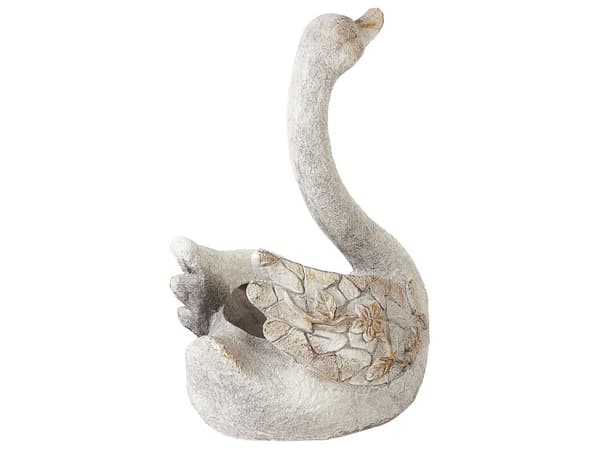Dekorativ Figur Hvit MgO 40 cm Accent Piece Svane Innendørs Utendørs Dekorasjon Stue