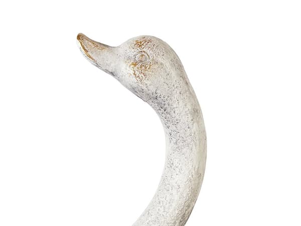 Dekorativ Figur Hvit MgO 40 cm Accent Piece Svane Innendørs Utendørs Dekorasjon Stue
