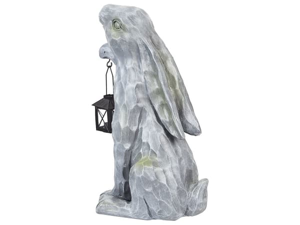 Dekorativ Figurine Grå MgO 37 cm Accent Piece Påskehare Innendørs Utendørs Dekorasjon Stue