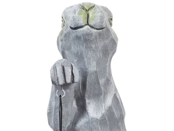 Dekorativ Figurine Grå MgO 37 cm Accent Piece Påskehare Innendørs Utendørs Dekorasjon Stue