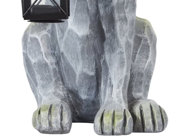 Dekorativ Figurine Grå MgO 37 cm Accent Piece Påskehare Innendørs Utendørs Dekorasjon Stue