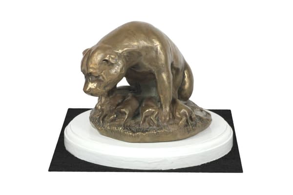 American Staffordshire terrier, Amstaff, Amstaf I - hundstatyett, statyett på vit bas, trofé för hundutställning av Art-Dog