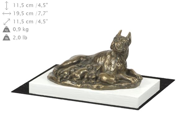 Boxer, Boxer II - koirapatsas, hahmo valkoisella pohjalla, palkinto koiranäyttelyyn Art-Dog