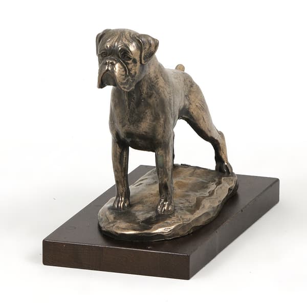 Boxer, Boxer III - hundstatyett, statyett på vit bas, trofé för en hundutställning av Art-Dog