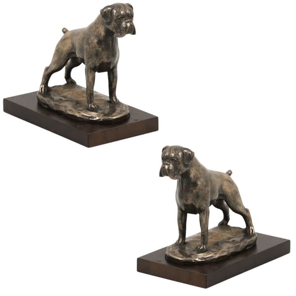 Boxer, Boxer III - hundstatyett, statyett på vit bas, trofé för en hundutställning av Art-Dog