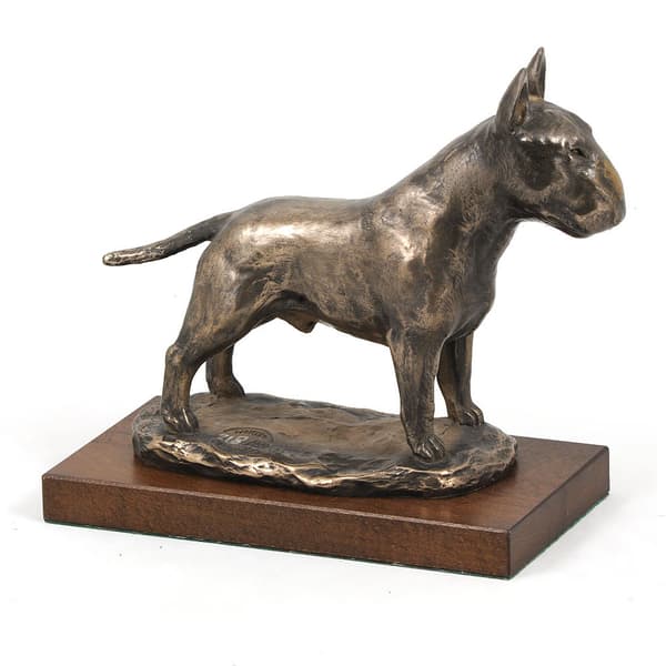 Bullterrieri, Bullterrieri - koirapatsas, hahmo valkoisella pohjalla, palkinto koiranäyttelyyn Art-Dog