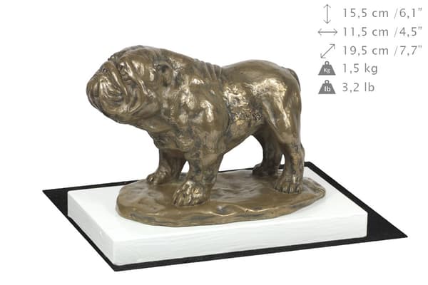 Bulldog I - en hundstatyett, en statyett på vit bas, en trofé för hundutställningen Art-Dog
