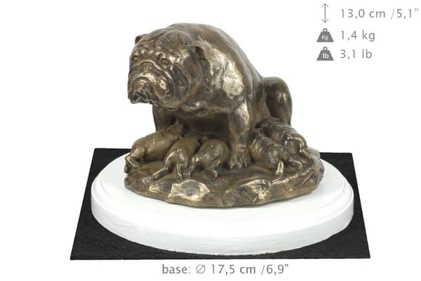 Bulldog II - en hundstatyett, en statyett på vit bas, en trofé för hundutställningen Art-Dog
