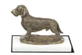 Miniatyrbild 1 av 5: Stålhårig tax - hundstatyett, statyett på vit bas, trofé för hundutställning av Art-Dog