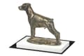 Miniatyrbillede 3 af 5: Doberman, Dobermann II - hundestatuette, figur på hvid base, trofæ til hundeudstilling af Art-Dog