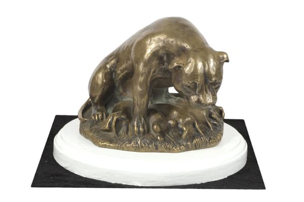 Staffordshire Bull Terrier, Staffik, Staffi I - hundestatuette, figur på hvid base, trofæ til hundeudstilling af Art-Dog