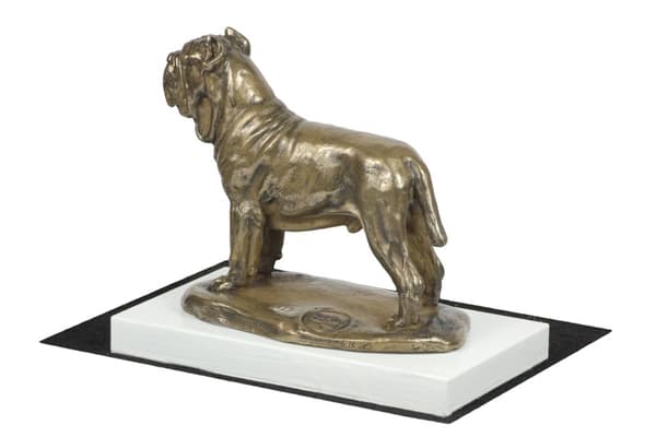 Napolitansk mastiff, napolitansk mastiff, Mastino napoletano - hundestatuette, figur på hvid base, trofæ til en hundeudstilling af Art-Dog