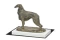 Miniatyrbild 2 av 5: Rysk Borzoi Greyhound, Borzoi, Barzoi IV - hundstatyett, statyett på vit bas, trofé för en hundutställning av Art-Dog