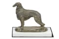 Miniatyrbild 1 av 5: Rysk Borzoi Greyhound, Borzoi, Barzoi IV - hundstatyett, statyett på vit bas, trofé för en hundutställning av Art-Dog