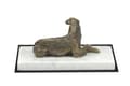 Pikkukuva 4 / 5: Venäjän borzoivinttikoira, Borzoi, Barzoi I - koirapatsas, hahmo valkoisella marmorilla, palkinto koiranäyttelyyn Art-Dog