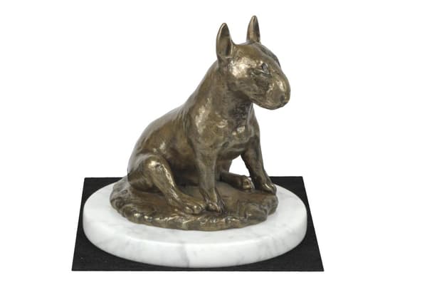 Bullterrieri, Bullterrieri III - koirapatsas, hahmo valkoisella marmorilla, palkinto koiranäyttelyyn Art-Dog