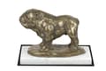 Miniatyrbild 2 av 5: Bulldog I - hundstatyett, statyett på vit marmor, trofé för hundutställningen Art-Dog