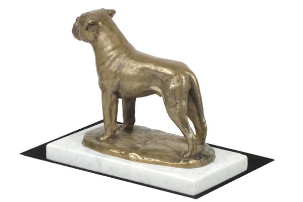 Bullmastiff, Bulmastiff - hundstatyett, statyett på vit marmor, trofé för en hundutställning av Art-Dog