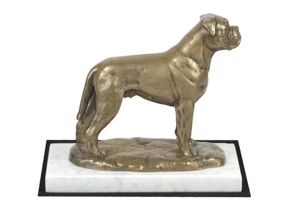 Bullmastiff, Bulmastiff - hundstatyett, statyett på vit marmor, trofé för en hundutställning av Art-Dog