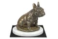 Miniatyrbild 4 av 5: French Bulldog II - hundstatyett, statyett på vit marmor, trofé för en hundutställning av Art-Dog