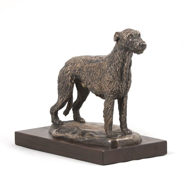 Irländsk varghund, irländsk varghund - hundstatyett, statyett på vit marmor, trofé för en hundutställning av Art-Dog