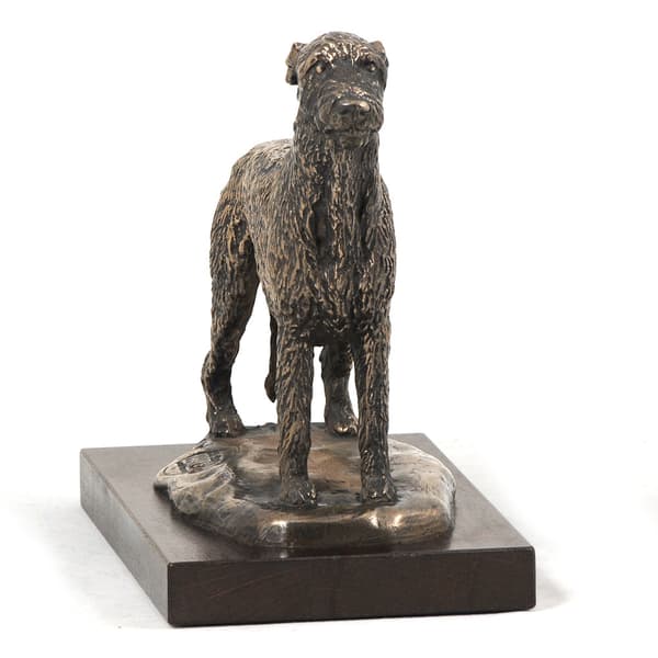 Irländsk varghund, irländsk varghund - hundstatyett, statyett på vit marmor, trofé för en hundutställning av Art-Dog