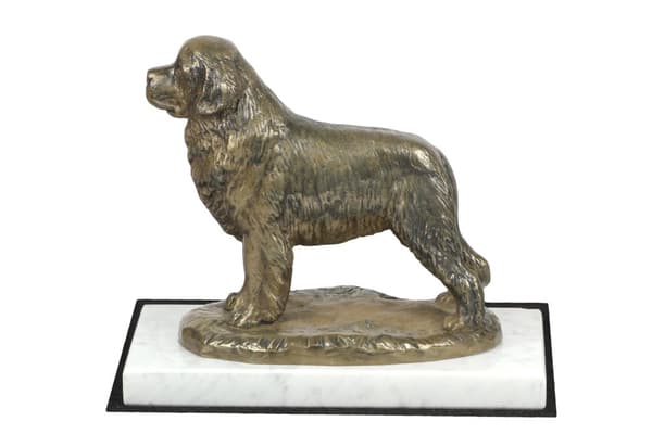 Newfoundland, Newfoundland, Vandfald - en hundestatuette, en figur på hvid marmor, et trofæ til en hundeudstilling af Art-Dog