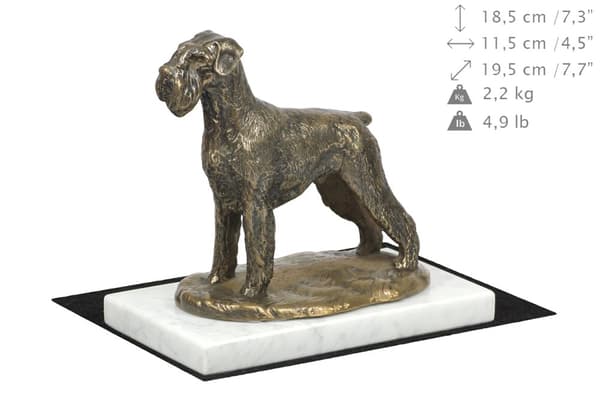 Schnauzer, Schnauzer I - hundstatyett, statyett på vit marmor, trofé för en hundutställning av Art-Dog
