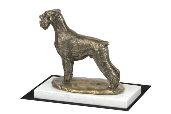 Schnauzer, Schnauzer I - hundstatyett, statyett på vit marmor, trofé för en hundutställning av Art-Dog
