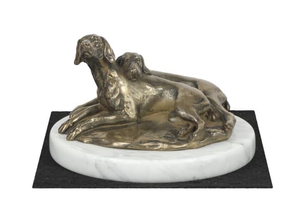 Weimaraner, Weimaraner - hundestatuette, figur på hvid marmor, trofæ til en hundeudstilling af Art-Dog