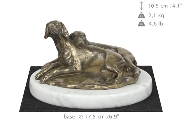 Weimaraner, Weimaraner - hundestatuette, figur på hvid marmor, trofæ til en hundeudstilling af Art-Dog