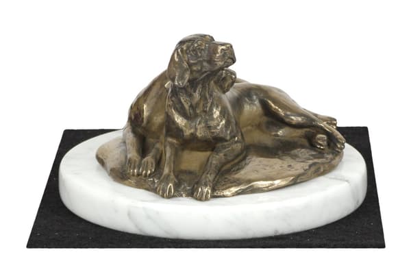 Weimaraner, Weimaraner - hundestatuette, figur på hvid marmor, trofæ til en hundeudstilling af Art-Dog