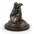 Miniatyrbild 4 av 5: Whippet, engelsk vinthund - hundstatyett, statyett på vit marmor, trofé för en hundutställning av Art-Dog