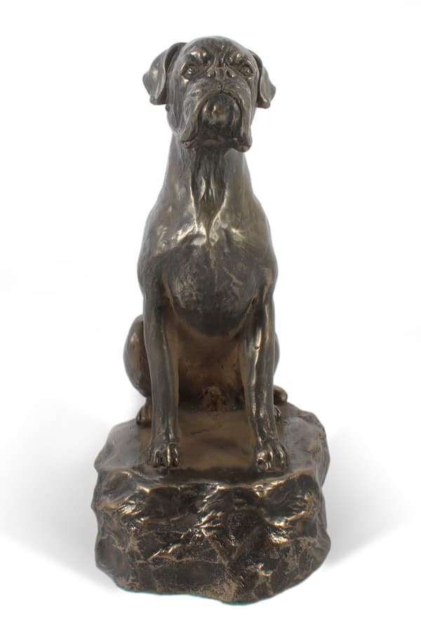 Boxer, Boxer IV - hundstatyett, statyett på vit marmor, trofé för en hundutställning av Art-Dog