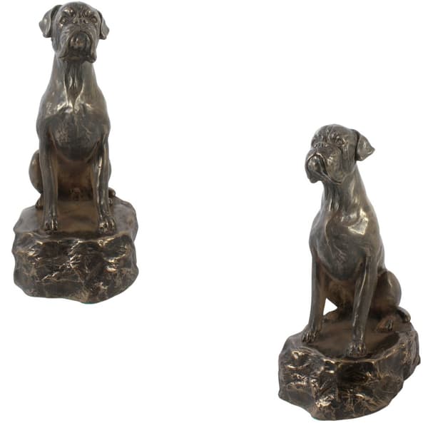 Boxer, Boxer IV - hundstatyett, statyett på vit marmor, trofé för en hundutställning av Art-Dog