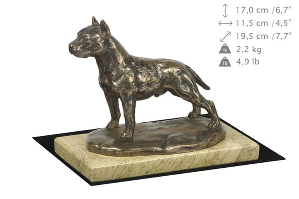 Amerikkalainen staffordshiren terrieri, Amstaff, Amstaf - koirapatsas, koiran siluettihahmo, Art-Dogin koiranäyttelypalkinto