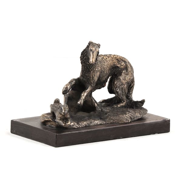 Russisk Borzoi Greyhound, Borzoi, Barzoi - hundestatuette, hundesilhuetfigur, hundeudstillingstrofæ af Art-Dog