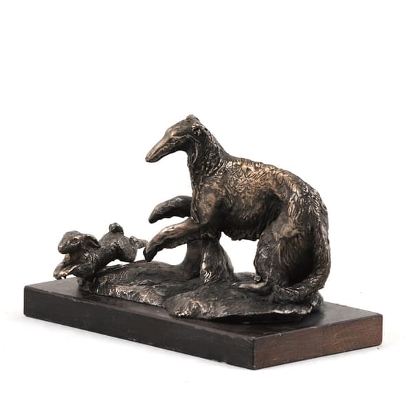 Russisk Borzoi Greyhound, Borzoi, Barzoi - hundestatuette, hundesilhuetfigur, hundeudstillingstrofæ af Art-Dog